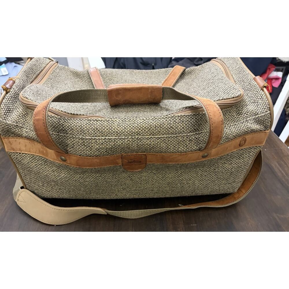 Vintage Hartmann Tweed Leather Duffle Bag Weekender Carry On Travel Overnight 20